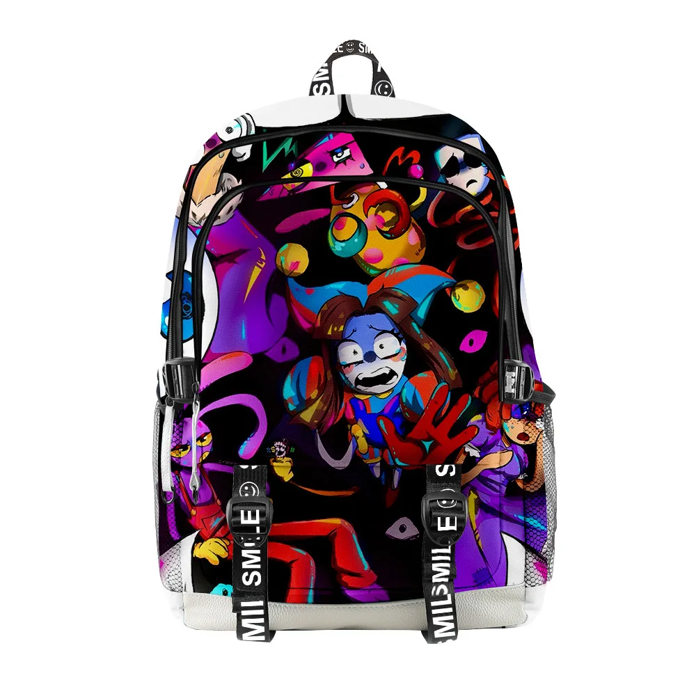 Mochilas escolares juveniles de moda Unisex, bolsas de viaje de circo Digital increíble, impresión 3D, Oxford, cuaderno, multifunción