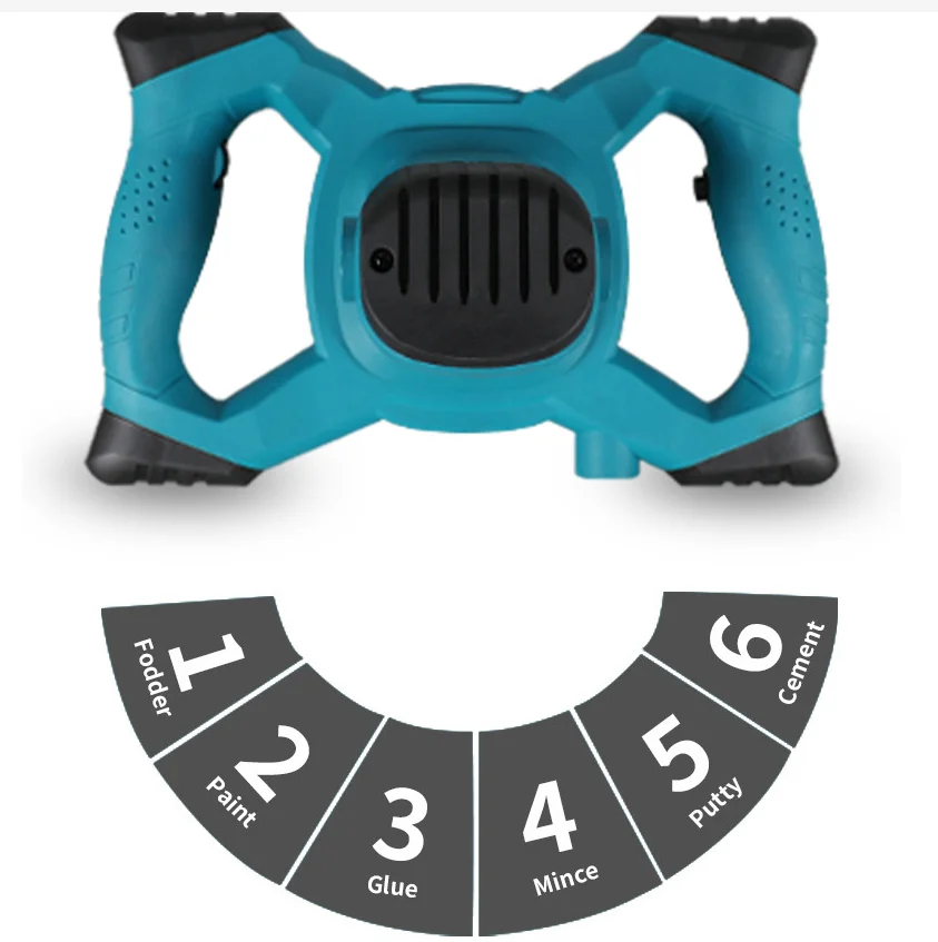 Professional Electric 6-Speeds Plaster Paddle Mixer Mortar Cement Paint Stirrer Whisk Power Tools with Stirring Rod