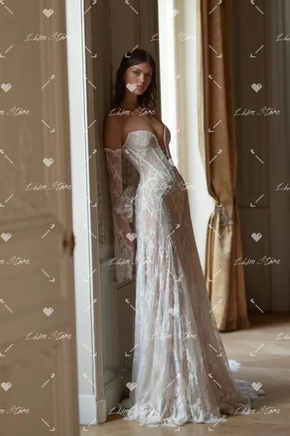 Lism Simple A-line Satin Wedding Dress with Scarf 2026 Chiffon Sweetheart Sleeveless Ruffled Bridal Gown Lace-up 2026 Customized
