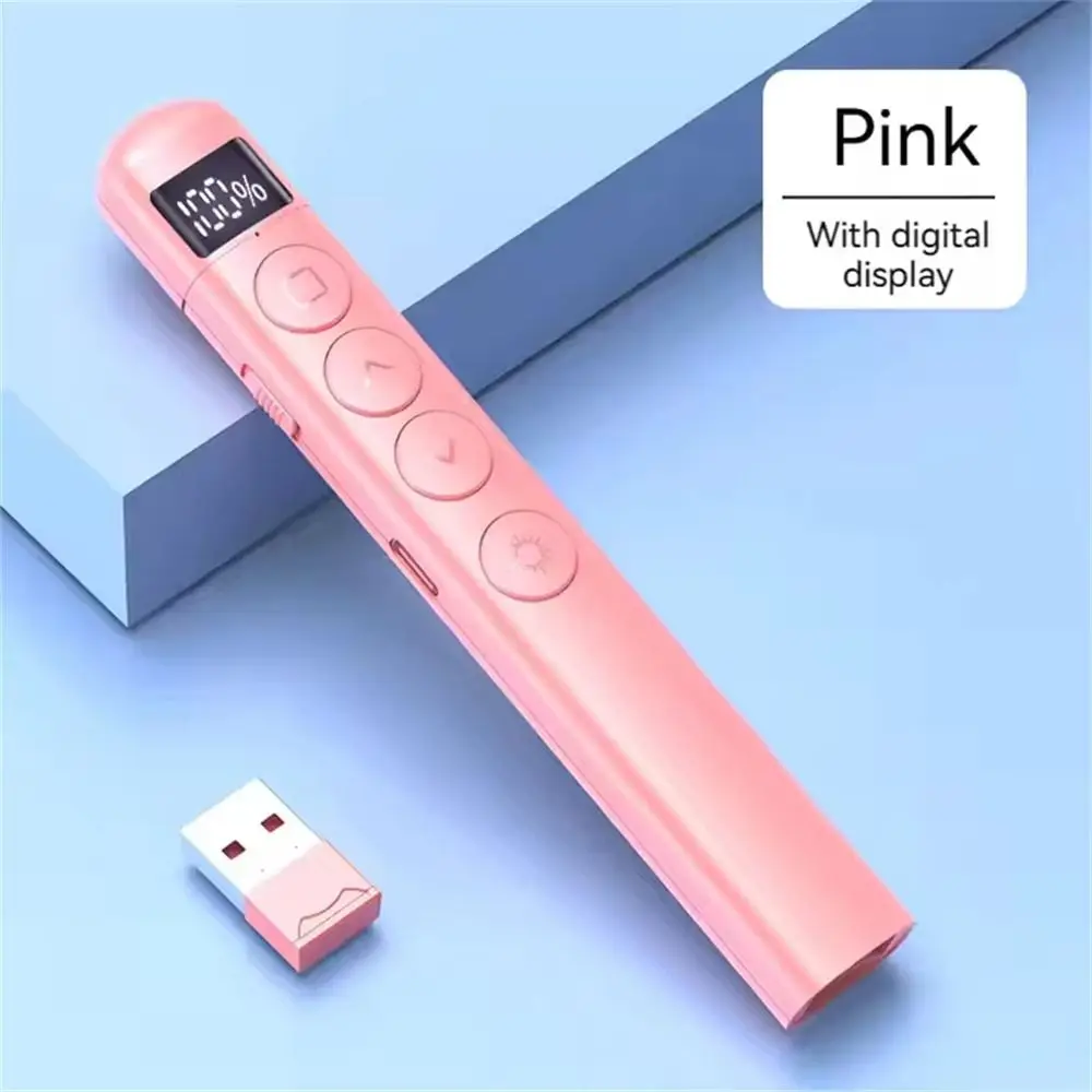 Sensitive Control Page Turning Pen LCD Display USB Connection Presentation Clicker Red Light Pointer Hyperlink Slide Advancer
