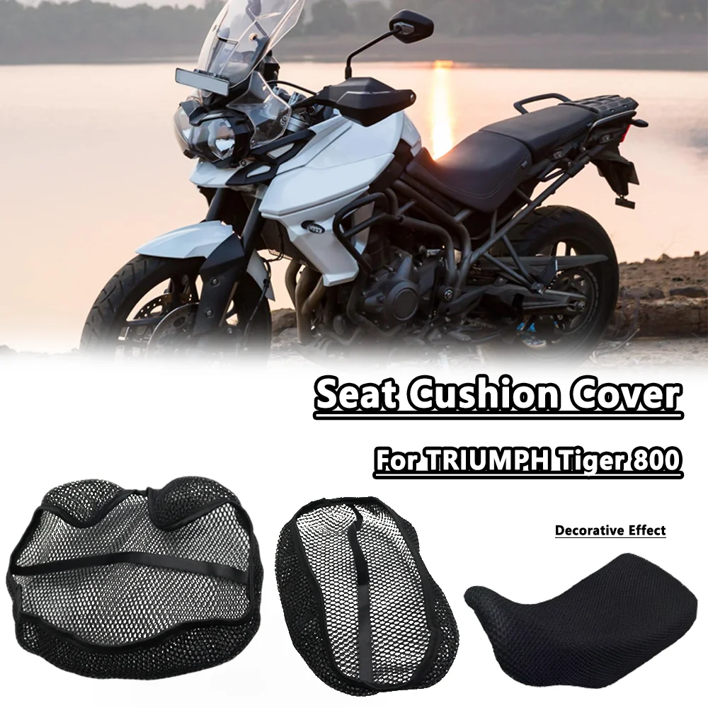For Tiger 800 Tiger800 Mesh Motorcycle Seat Cover 3D Elastic Motorbike Breathable Heat Resistant Anti-Slip Protector Cover