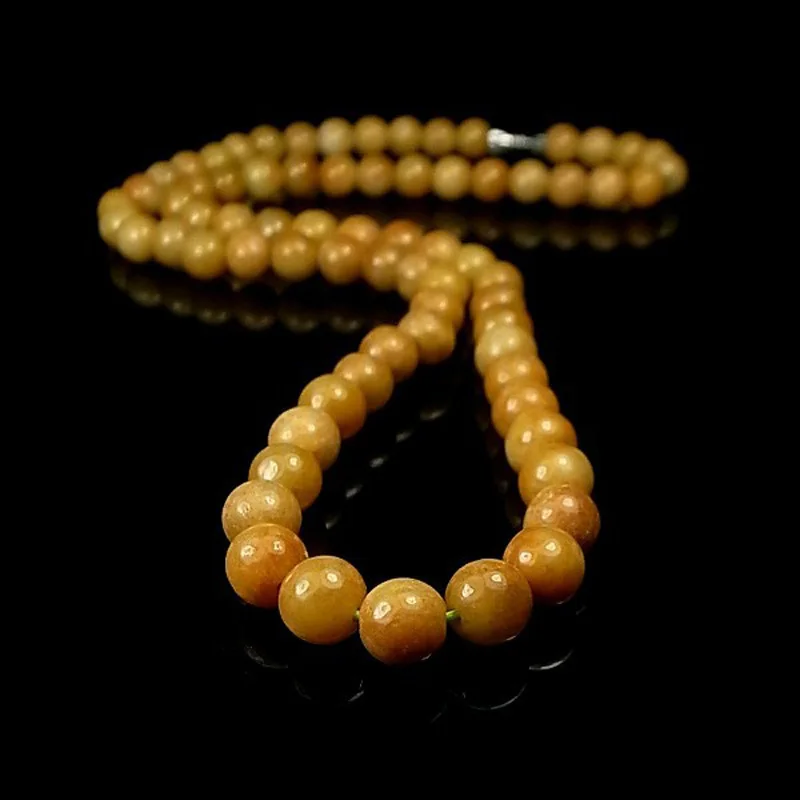 

IEmerald Yellow Jadeite Beads Necklace 72 Grade A