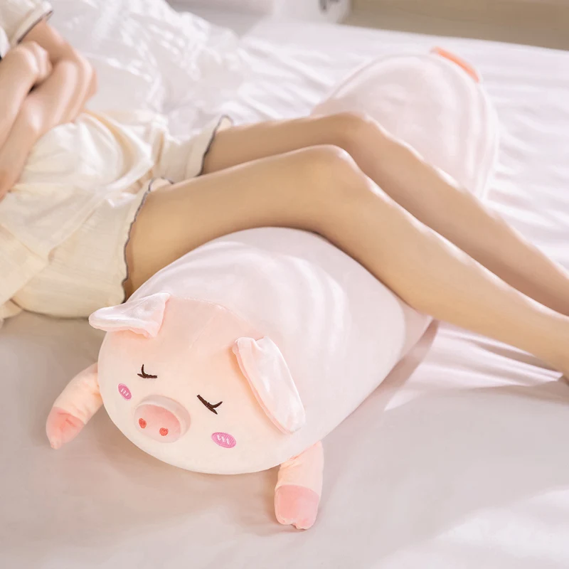 

Hot Sale Cartoon Lying Fat Pink Pig Plush Toy Lovely Soft Animal Long Pillow Doll Stuffed For Girls Birthday Gifts Decoration