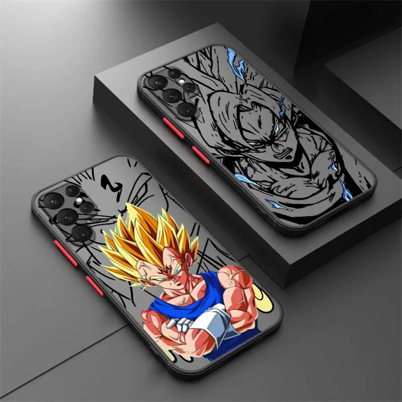 

D-Dragon Balls Vegeta Comic For Samsung A73 A72 A71 A55 A54 A53 A52 A51 A35 A25 A15 A14 5G Frosted Translucent Phone Case