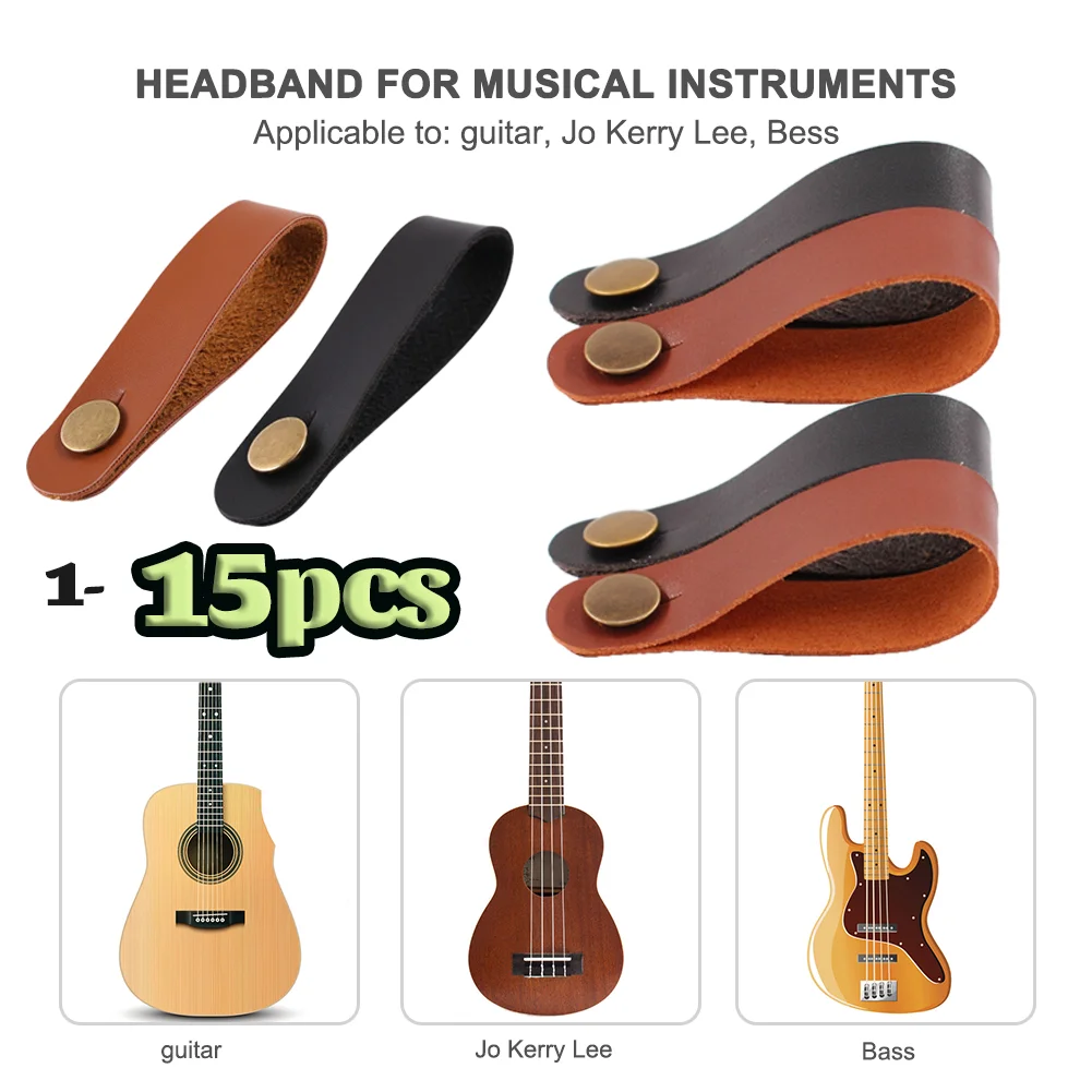 1-15 pcs Vintage Guitar Neck Strap Holder Button Safe Lock Leather Belt for Ukulele Bass Acoustic Electric Guitar Accessories