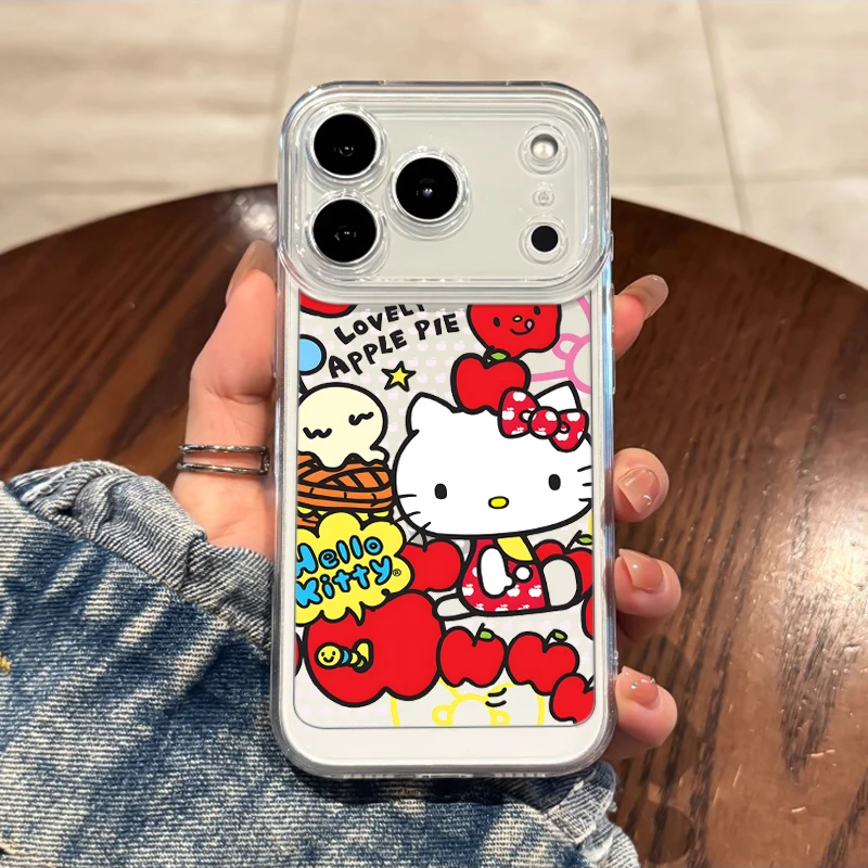

Miniso Art Hello Kitty Kawaii Apple Clear Phone Cases for iPhone 17 Pro Max 14 13 12 11 16 15 Pro Max Shockproof TPU INS Fundas