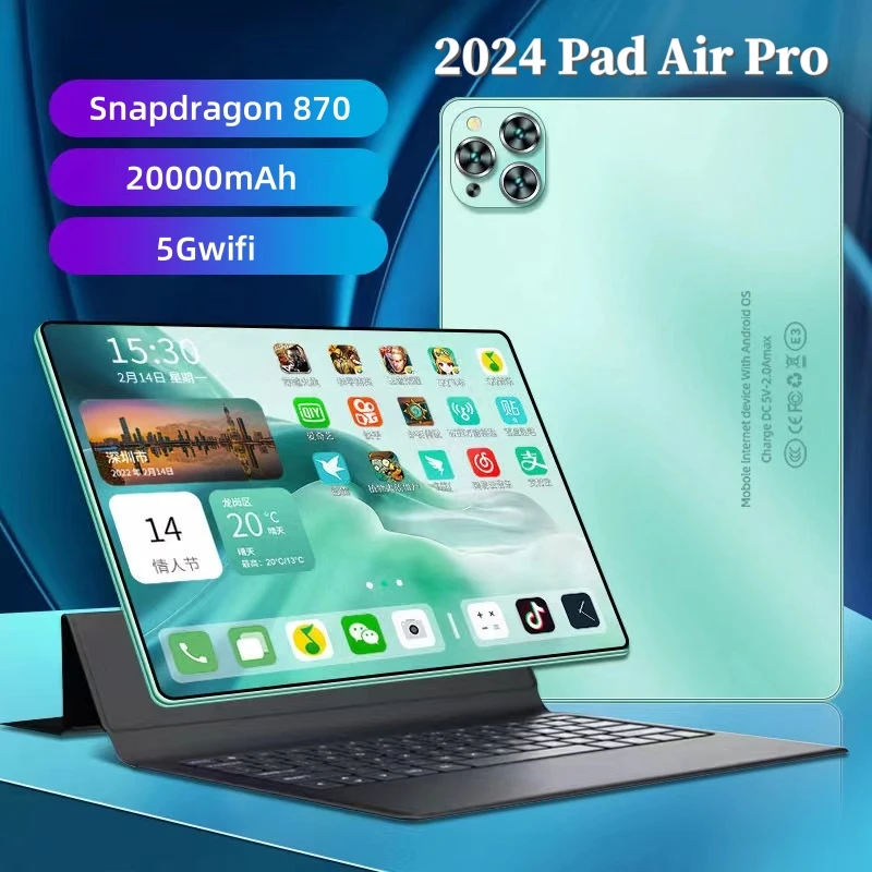 

Brand New 5G Pad Air Pro Original Tablet 11inch HD 4K Android13 Snapdrago 870 16GB+1T 20000mAh Dual SIM call Bluetooth WiFi GPS