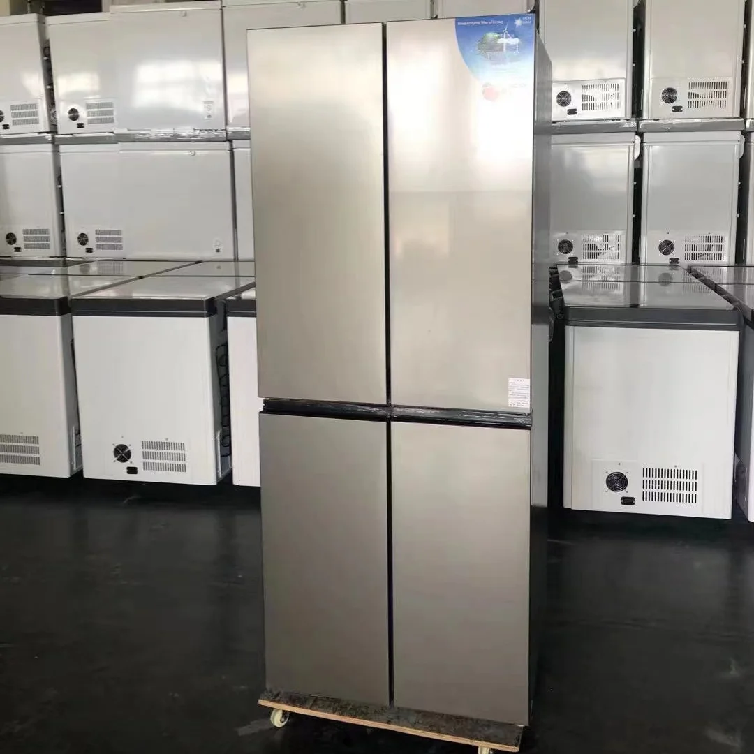 

Китай оптовый холодильник большой емкости со стороны с четырьмя дверями Роскошный холодильник 418 литров солнечный холодильник с морозильной камерой