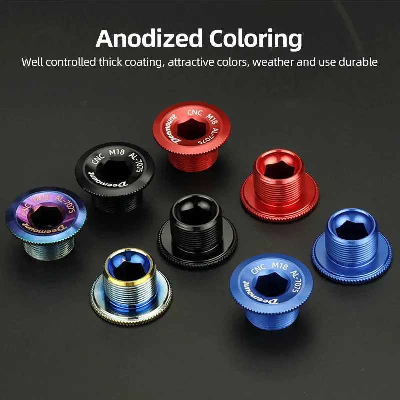 1PC M15/18/19/20 Threaded Crank Bolt for Shimano M4000/M590/SLX/XT/XTR N Hollow Crankset Aluminum Chainring End Plug Fixing Nut