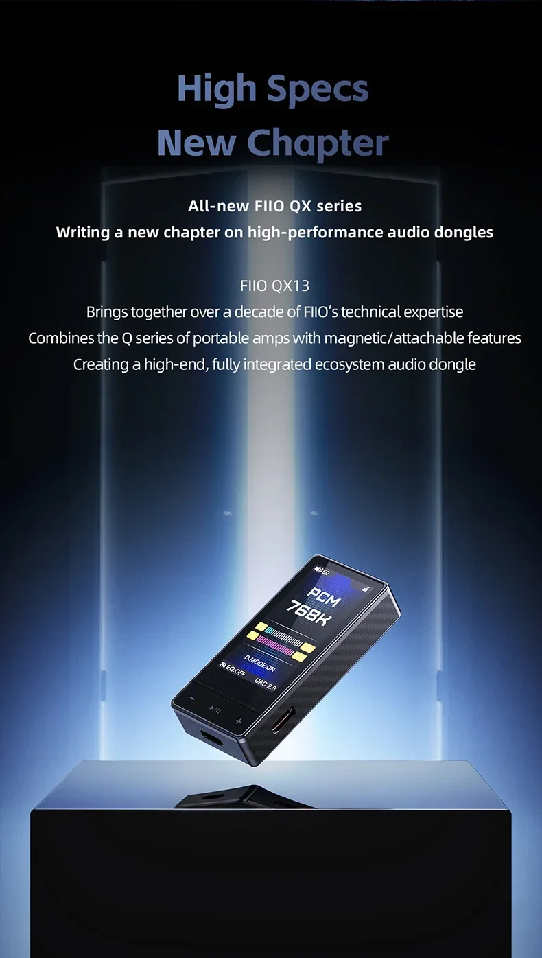 FiiO QX13 Portable DAC AMP Headphone Amplifier ES9027PRO 8-Ch DAC