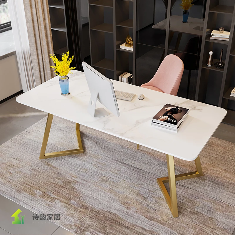 

Rectangular Dining Table, Suitable For Dining 4 To 10 People, Modern Kitchen Dining Table With Artificial Marble Tabletop