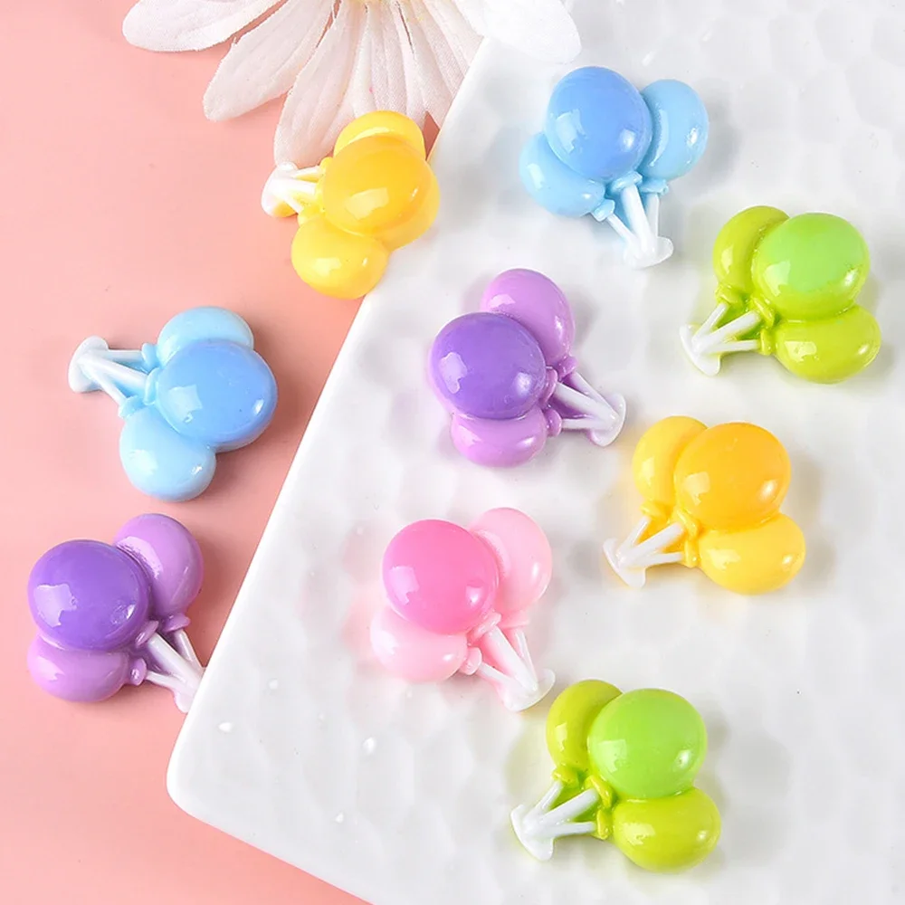 10PCS Shiny Color Balloon Series Miniature Flat Back Resin Cabochons For Hairpin Scrapbooking DIY Home Decor Craft Accessories