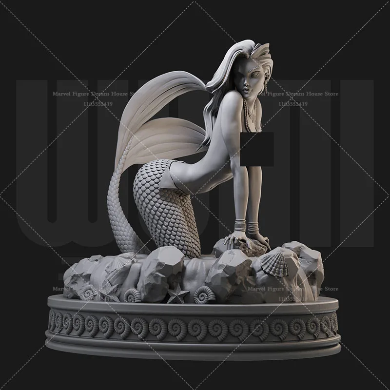 

1/24 1/18 Scale The Beautiful Fish Legend Underwater Fairy Tale Kingdom Princess DIY Self-assembled GK 3D Resin Un-panited Doll
