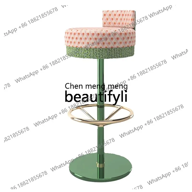 D5556 MOZUO Mozo Nordic Bar Chair Light Luxury Bar Chair Lifting Rotating Backrest High Foot Hotel Front Desk Chair