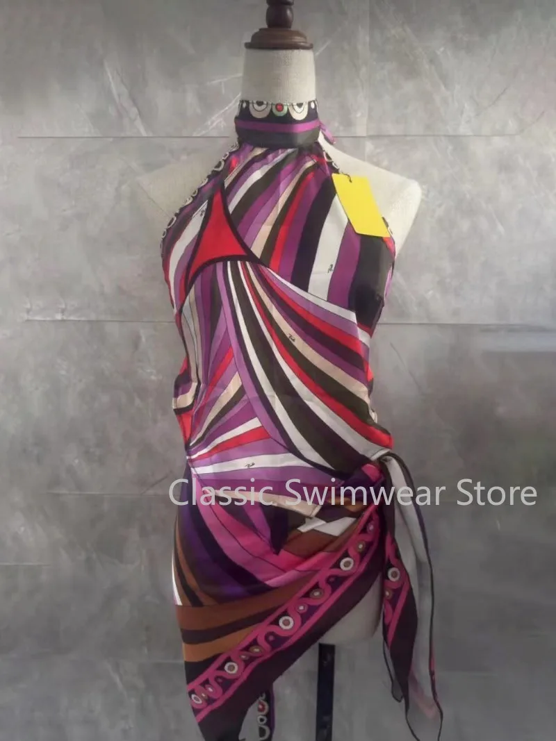 

Luxury Design Women's Purple Bikini Set Designer Brand Lady Swimwear Swimsuit Sets