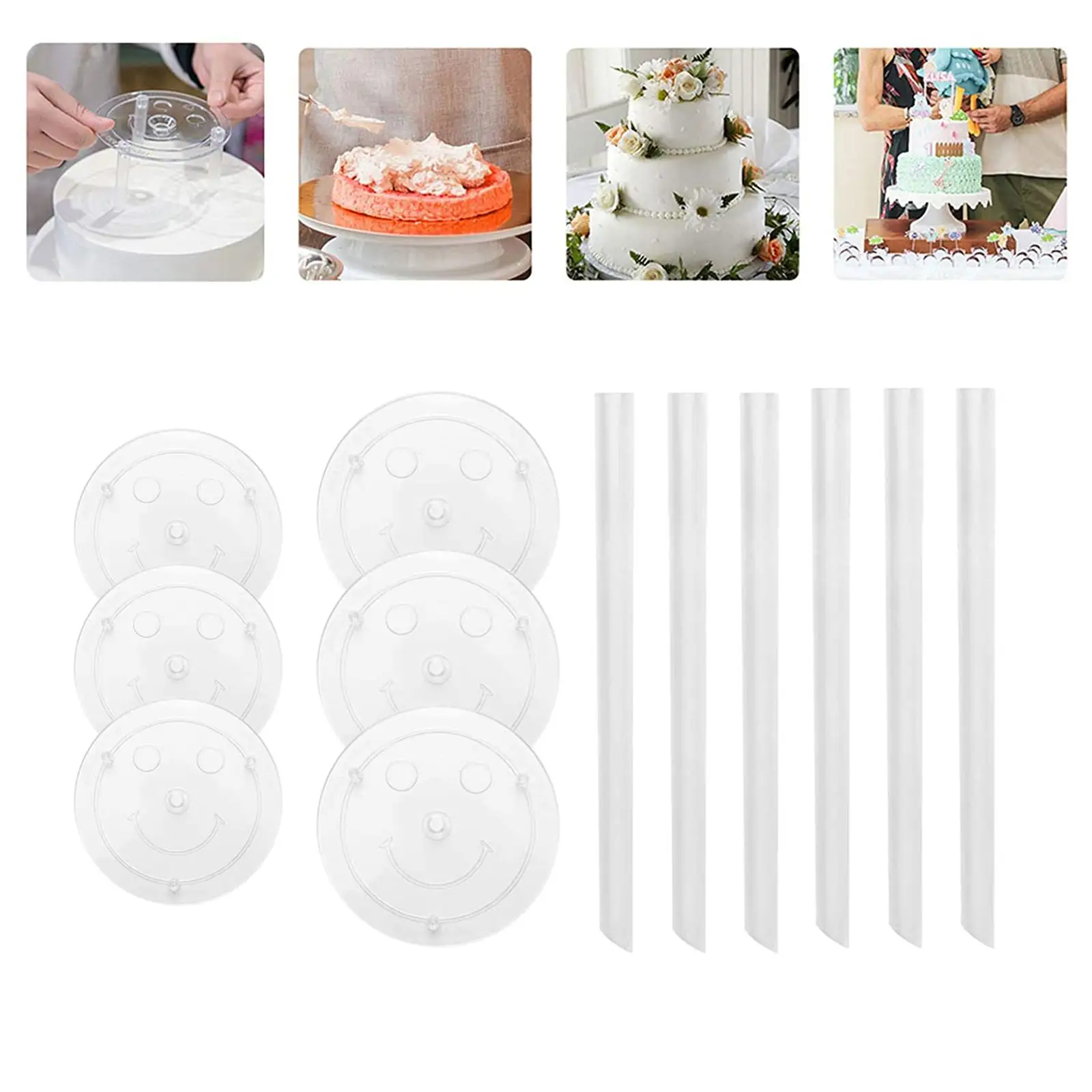 

2 Pack Multi- Support Set Plastic Piling for Cake Stands Stacking