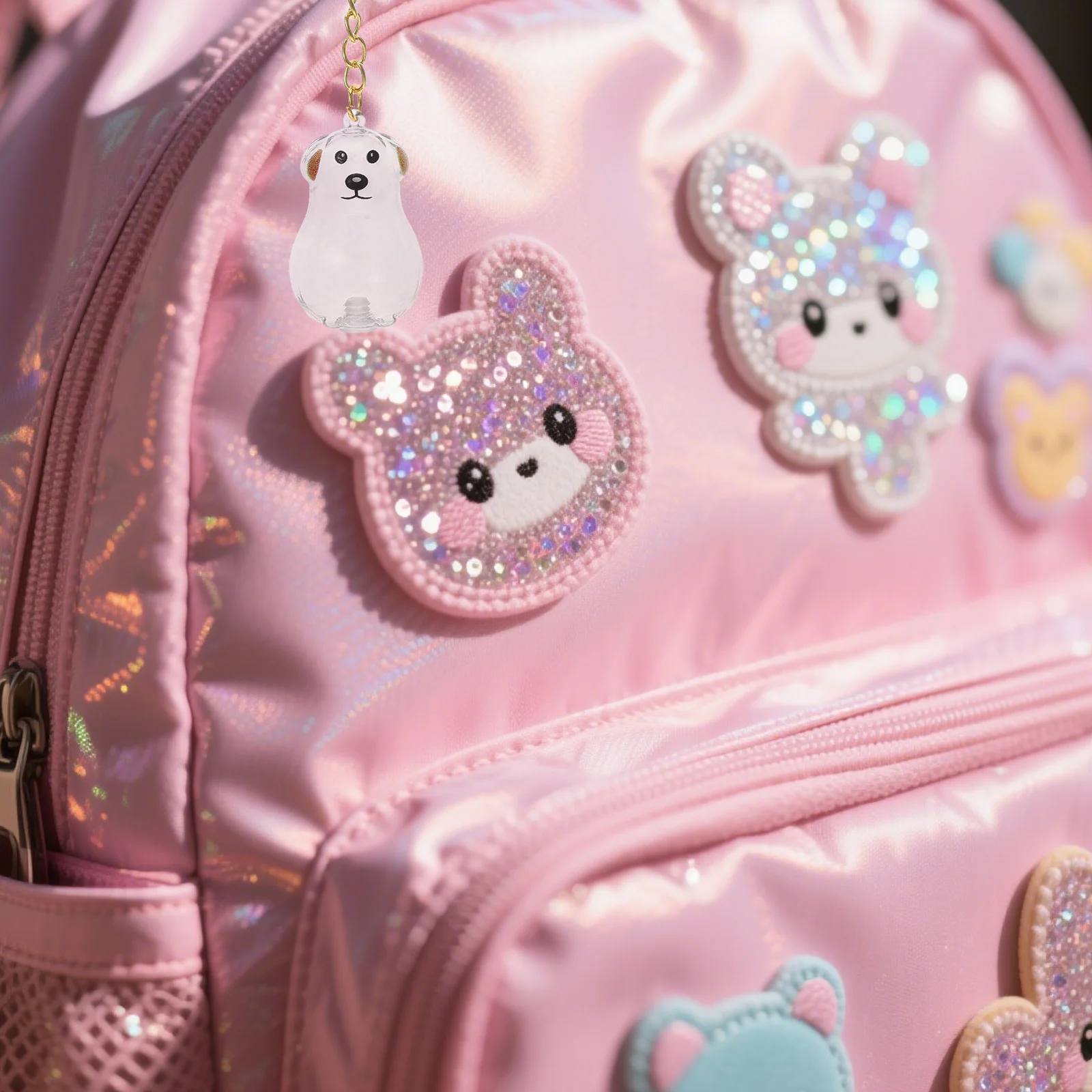 

4Pcs Dog Hair Holder Keychain Transparent Pet Hair Keepsake Charm Portable Memorial Souvenir for Bag Purse Dog Bag Charm