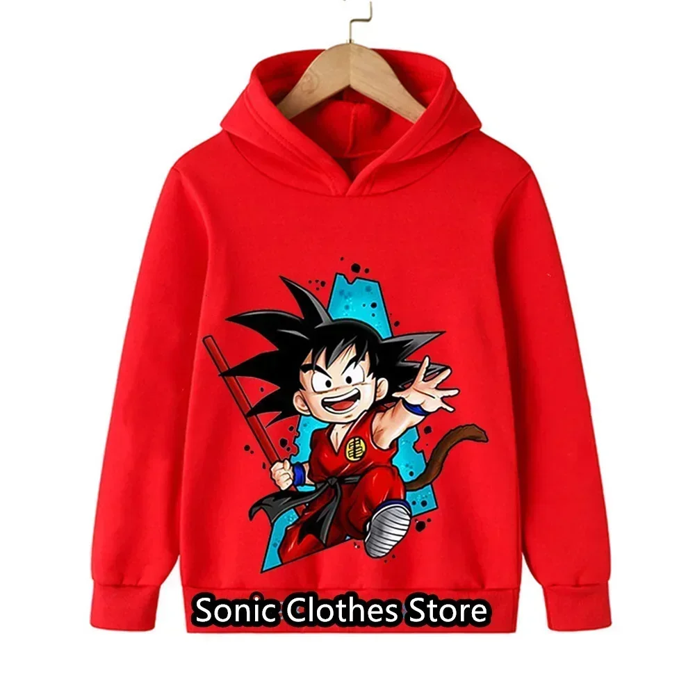 Mode Dragon Ball Z Hoodie für Kinder Jungen und Mädchen 3D-Druck Sweatshirt lose Langarm Frühling Herbst Goku Gemüse Pullover