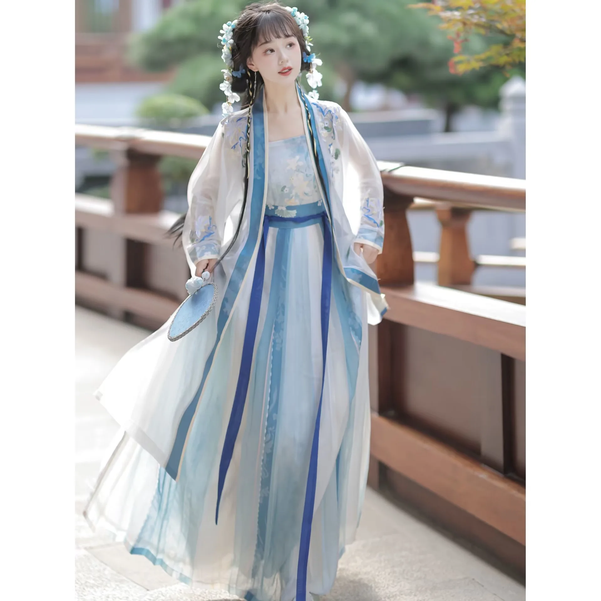 YF32 Fashion Elegance Hanfu For Women Embroidery Temperament Ancient Costume Female Dance Clothes