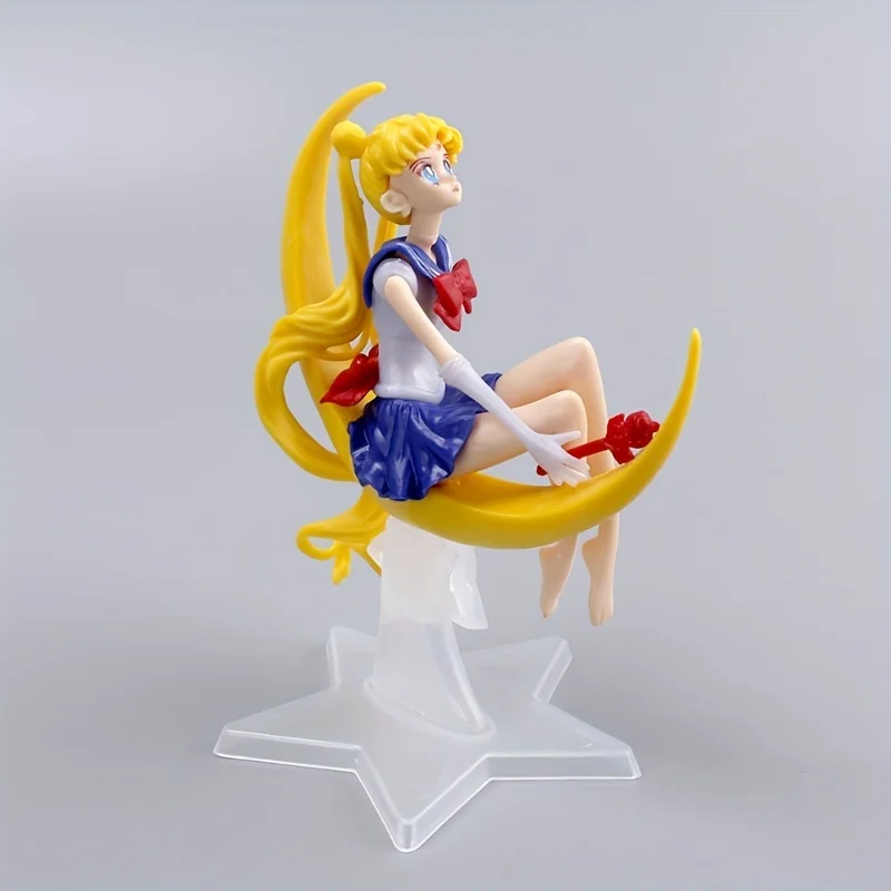 Bandai 15CM Anime Sailor Moon PVC Doll Girl Toy Cake Decoration Action Figures Model Car Ornament bambini regalo di compleanno bambola Co