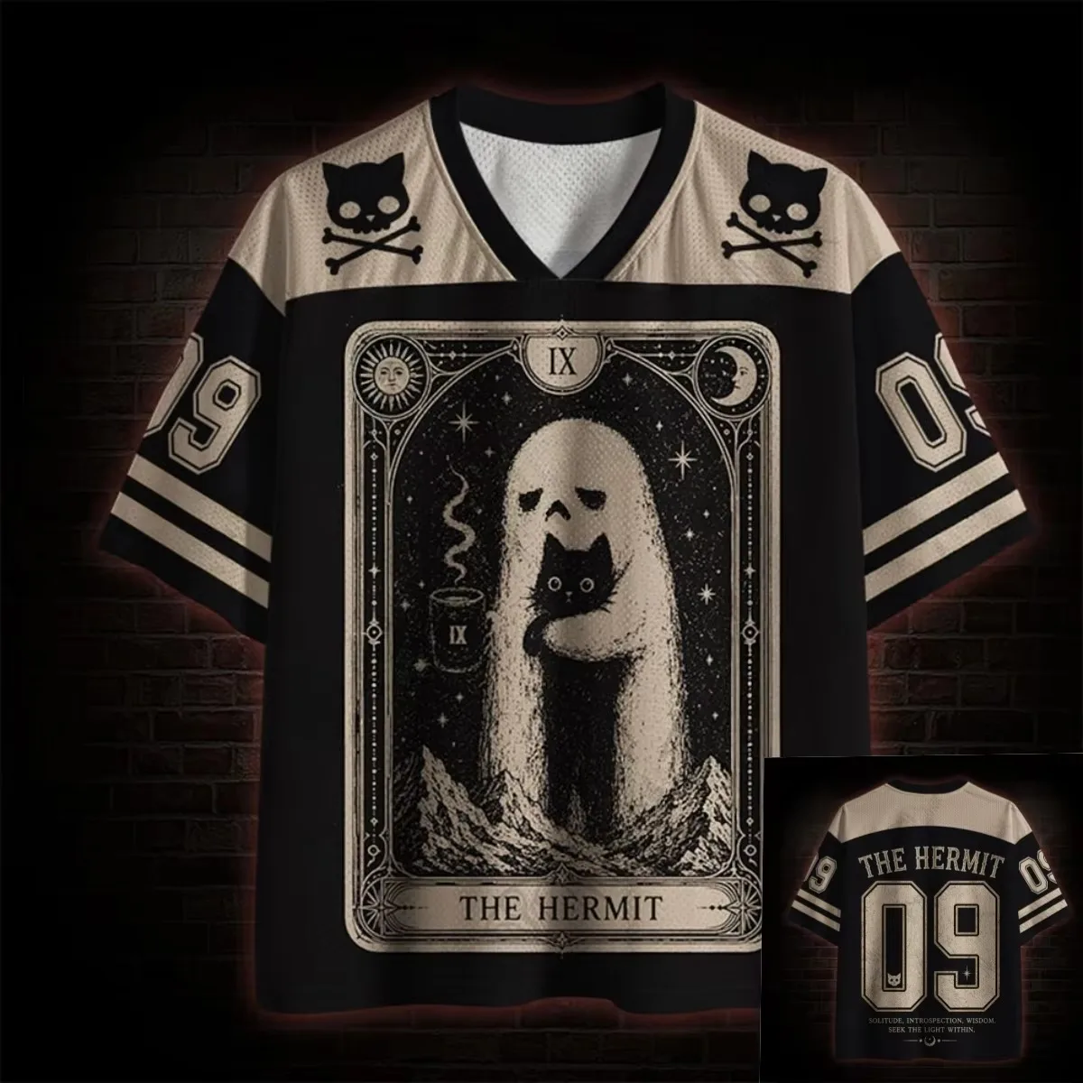 Adult and Kids Available For Party Festival Halloween Retro Gothic Dark Unisex Jersey Vintage Spooky Monster Lightning Graphic
