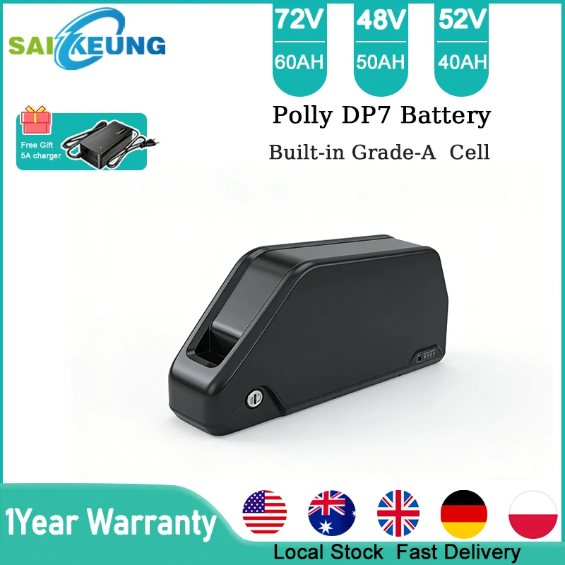 

Hailong Electric Bike Down Tube 48v 52 60 72v 50 60ah Polly DP7 21700 Lithium Battery 20ah 25 30ah 45 40ah Bafang 3000W Battery