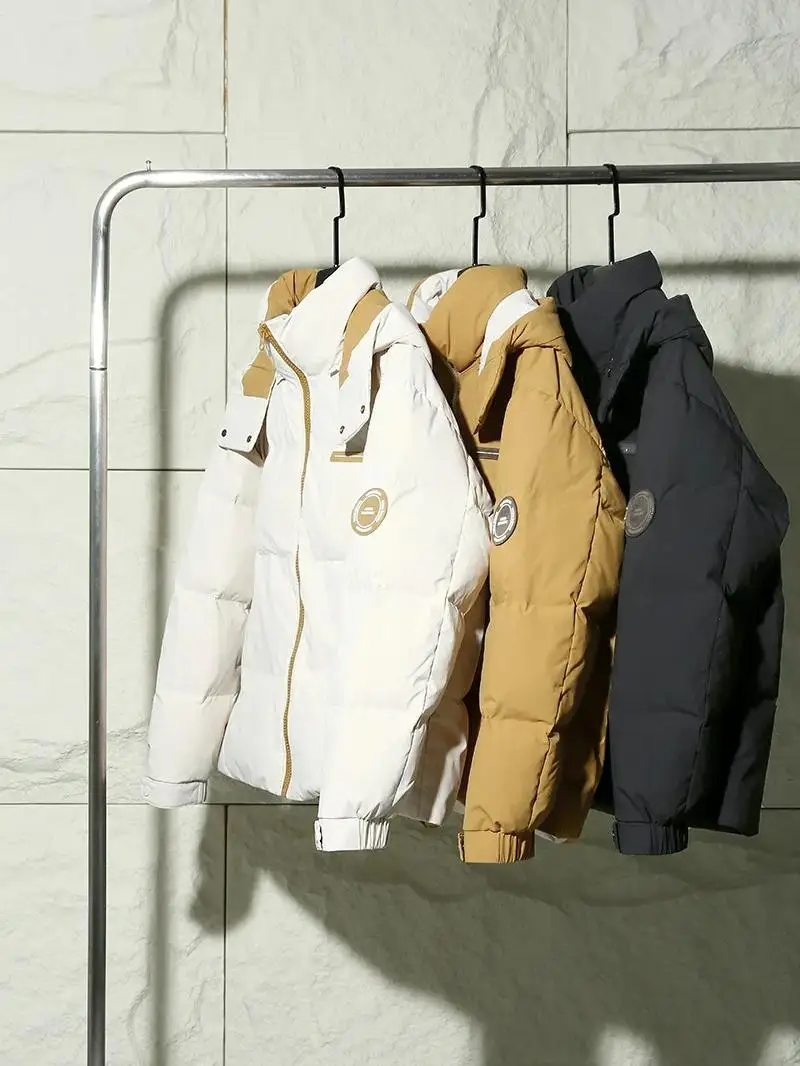 

Winter New Sle Men's down Jaet Anti-Wind Waterproof 90 Du down Hooded Stand Collar Outdoor Warmth Youth Faion Polyest...