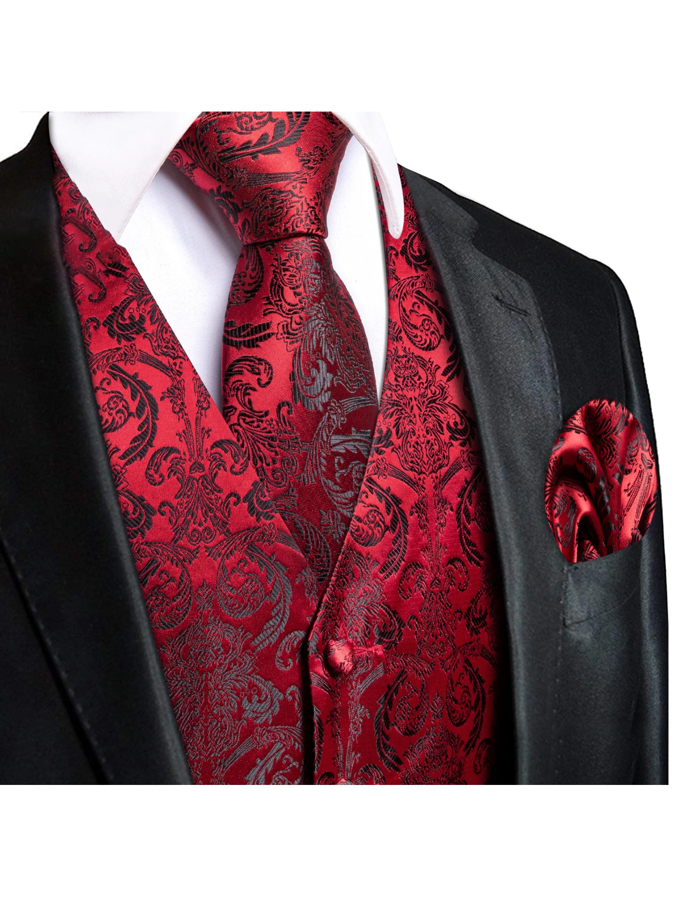Lenço de Bolso Jacquard Vermel - Men'S Accessories Office avaliação e preço