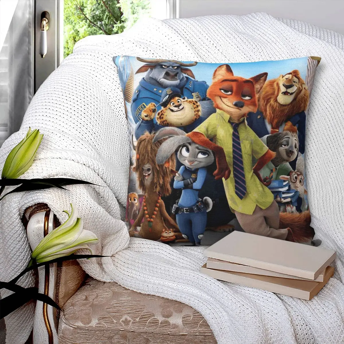 حافظة وسادة على شكل شخصية كرتونية من Zootopia تستخدم لجميع الأغراض، تصميم ناعم ومتين، طباعة مادة قابلة للتنفس #3