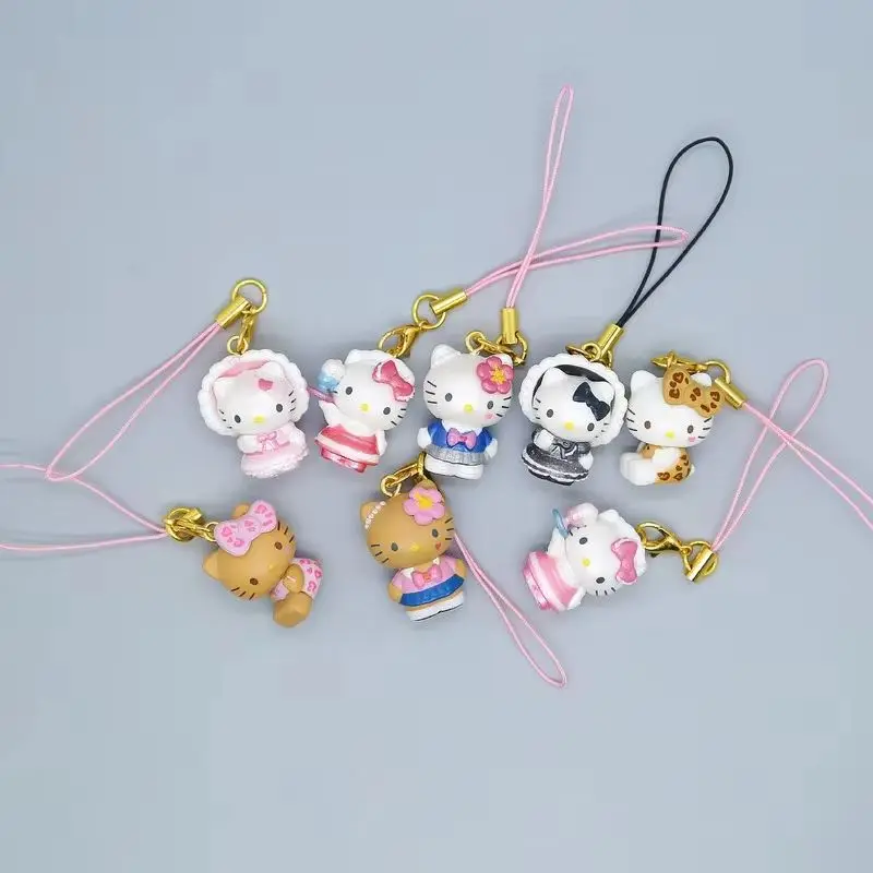 New In Stock Cute Black Leather Kt Cat Jewelry Pendant Blind Box University Kt Cat Phone Case Hanging Decoration Surprise Gift view 3