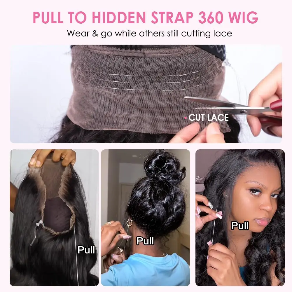Invisible Strap HD 360 Full Lace Glueless Wig Human Hair  display picture 1