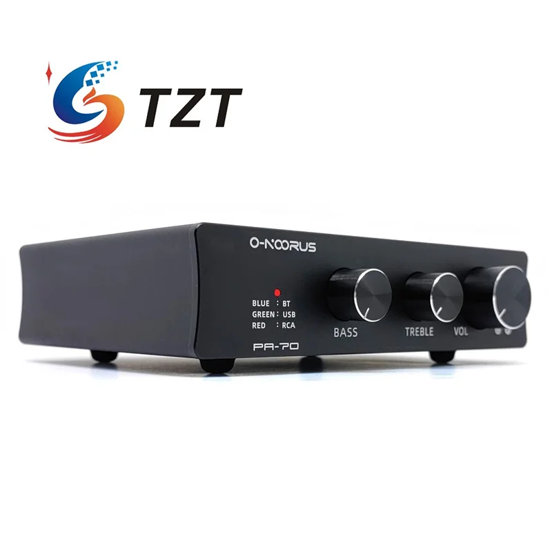 

TZT O-NOORUS PA-70 80Wx2 Power Amplifier Power Amp 2.1 Class D Amplifier BT5.0 Home Speakers Receiver