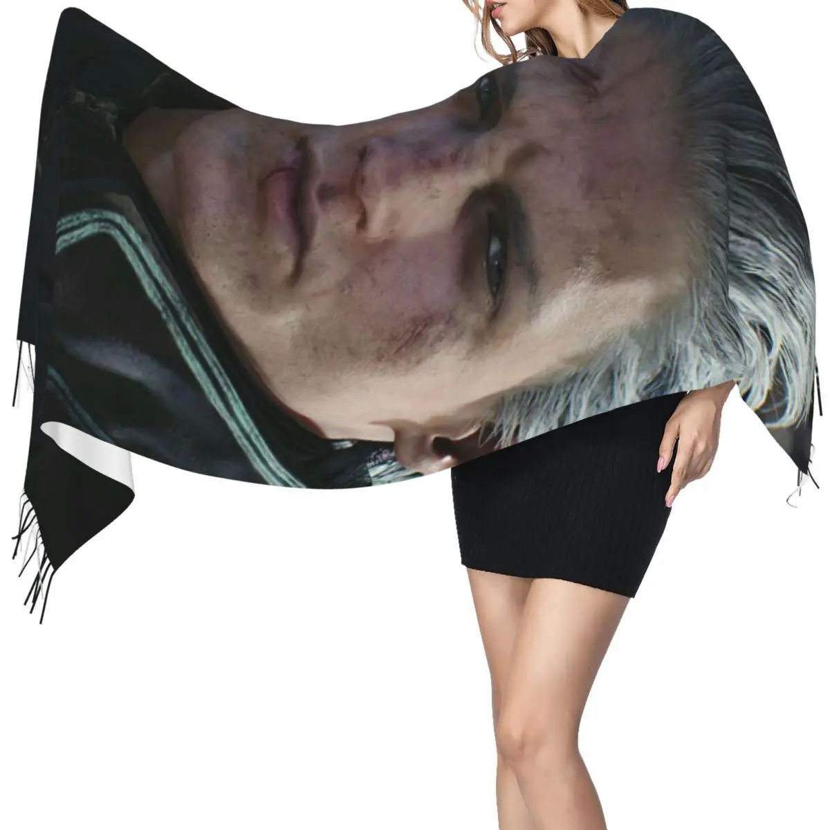 

Vergil From The Devil May Cry Seri Шарф Шарфы с кисточками для женщин Мягкие теплые шали и накидки Длинная осенне-зимняя шаль