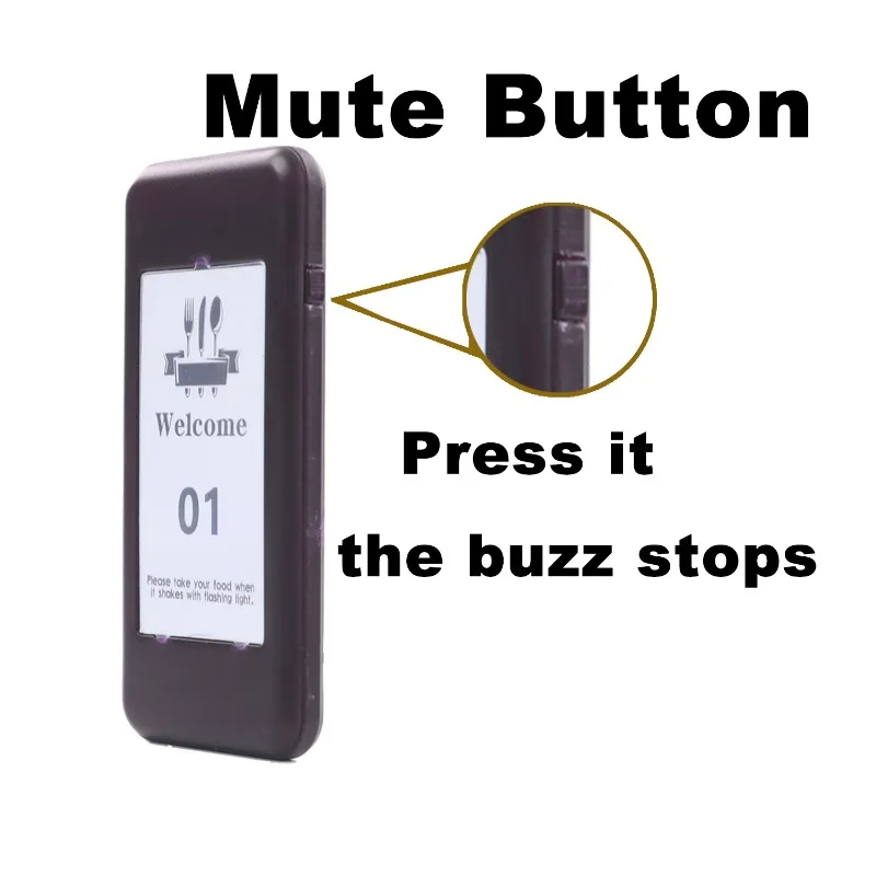 Draadloos restaurantsysteem voor paging, wachtrij-paging systeem, zwarte zoemers voor koffiehuis, dessertzaak, foodtruck, bar