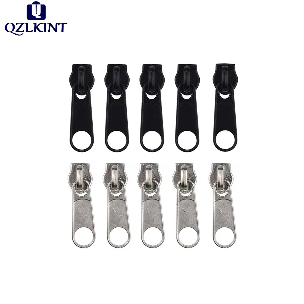 5-piece #3 #5 #8 #10 Metal Zipper Slider Replacement Repair Kit for Garment Bags, DIY Zipper Accessories (Sent Randomly)