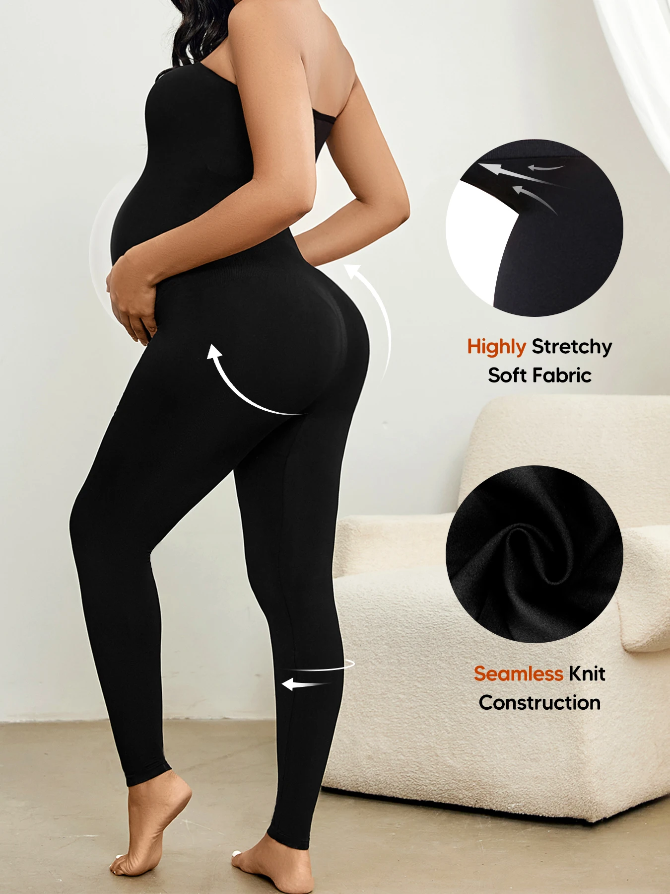 

Женское боди для беременных Бесшовный комбинезон без бретелек с поддержкой ударов