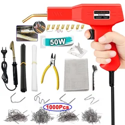50W Plastic Welding Machine Kit Hot Stapler Welding Soldering Iron Equipment Tools Car Bumper Crack Dent Repair Hot Gun