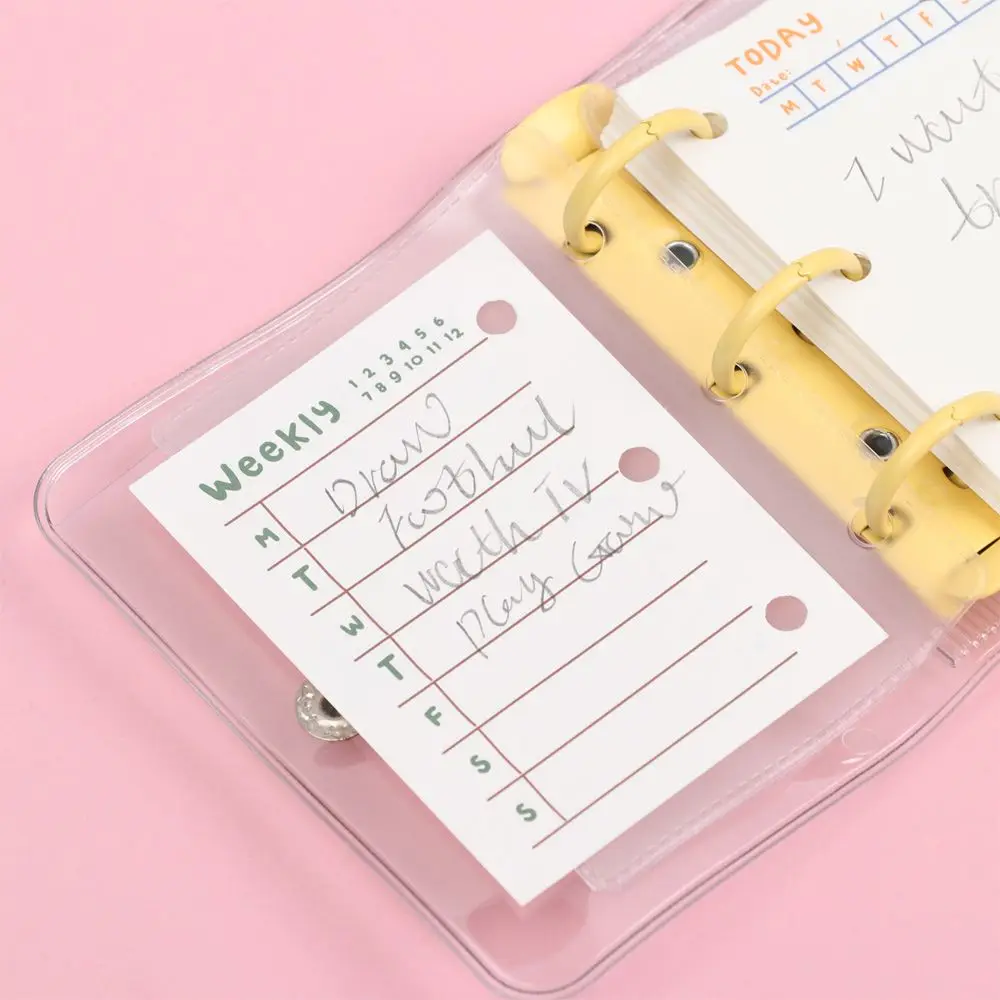 60/80 Sheet Mini Stationery Daily Plan Diary Book Rings Binder Loose-leaf Refill Paper 3-hole Refillable Inner Pages