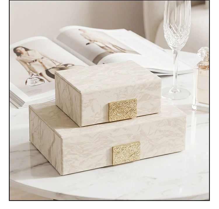 Luxury Jewelry Box Leather Simple Storage Jewelry Boxes Bracelet Necklaces Organizer Box Trinket Packaging Holiday Gift Supplies
