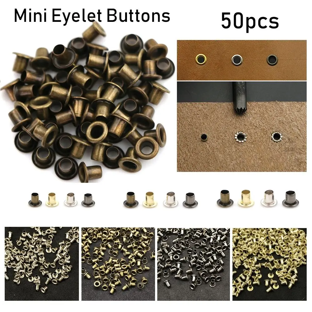 

50pcs Stuffed Toys Shoes Clothes Mini Ultra-small Metal Eyelet Buttons Belt Buckle Diy Dolls Buckles Doll Bags Accessories