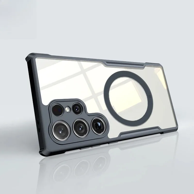 HD Trasparente Morbido Airbag Antiurto per Magsafe Custodia Magnetica per Samsung Galaxy S26 Pro S25 Edge S24 S23 FE Plus Ultra Cover