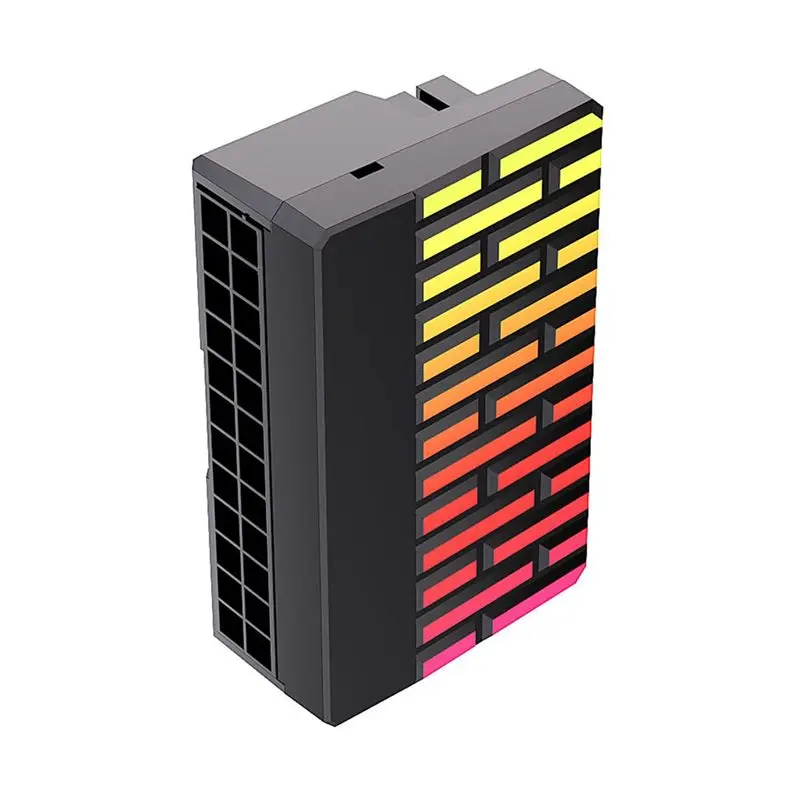 DT21 ATX 24Pin ARGB Adapter 90° Converter 5V 3Pin ARGB 24Pin Female to Male Power Adapter DIY for Desktop PC Black