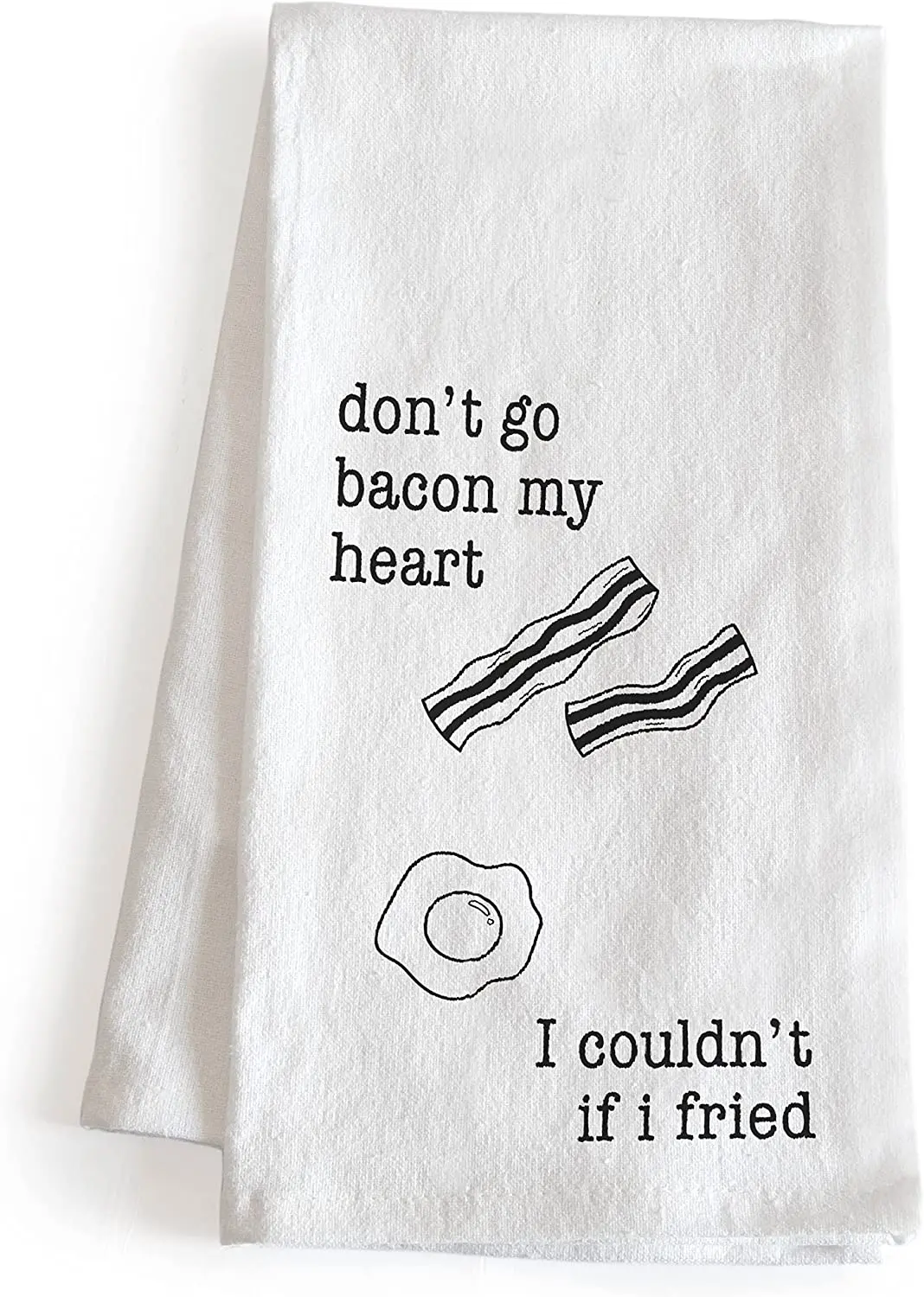 Don't Go Bacon My Heart 18x24 Inch Funny Kitchen Towel Saying, Bacon Dish Towel, Bacon Hand Towel, Bacon Kitchen Towel, Funny