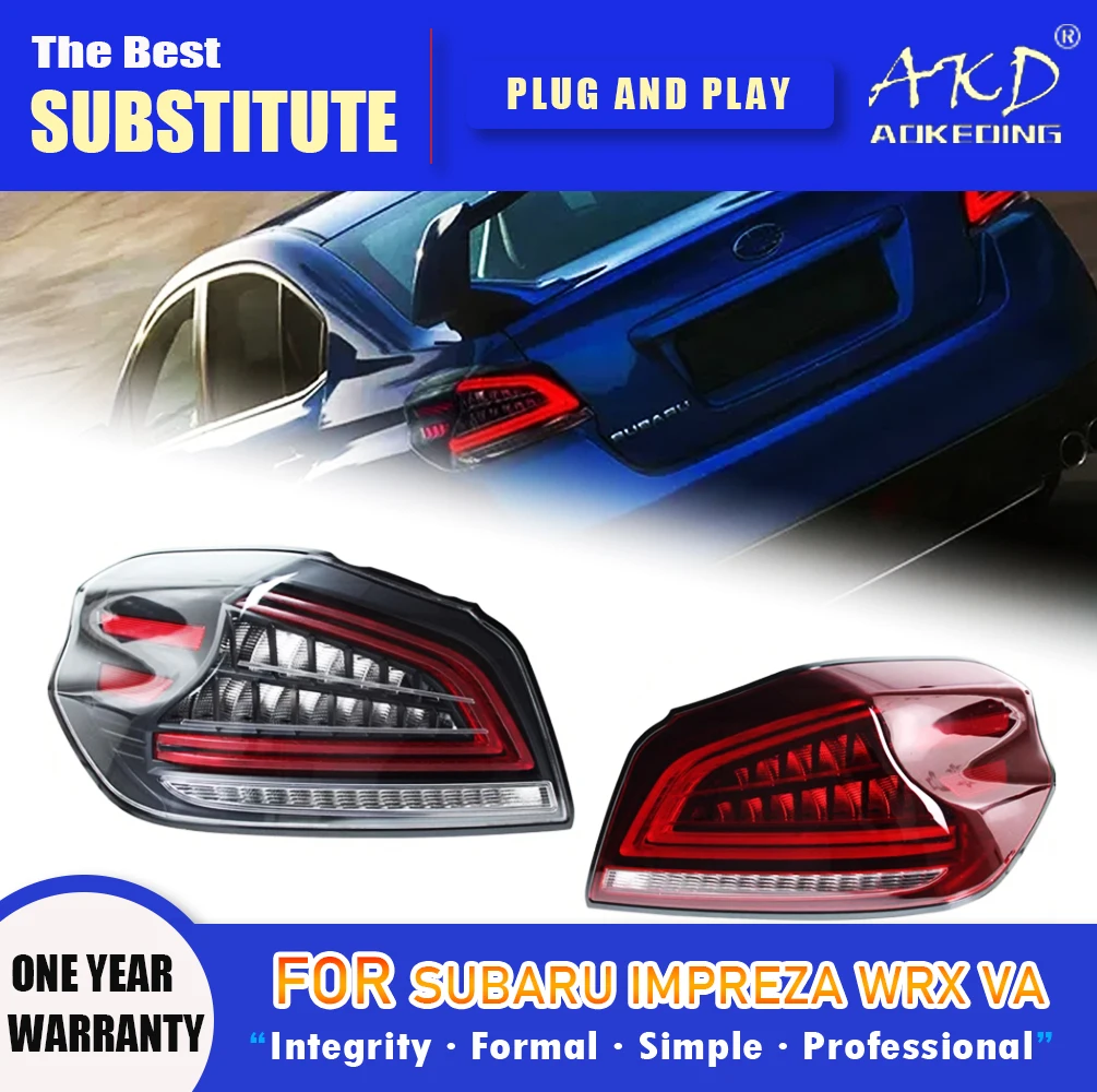 AKD Tail Lamp for Subaru WRX LED Tail Light 2015-2021 Impreza Rear Fog Brake Turn Signal Automotive Accessories