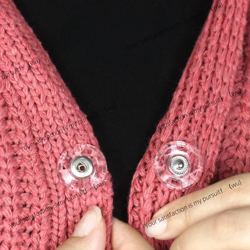 10-30 Pairs Transparent Round Snap Button Invisible Acrylic Concealed Coat Button Sweater Baby DIY Clothes Sewing Accessories