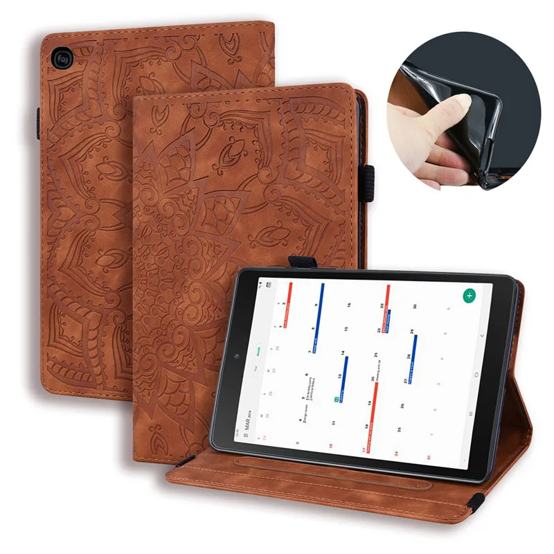 Gefenis Coque For Samsung Galaxy Tab S5e Case T720 T725 Embossed Leather Wallet Tablet Cover Funda For Galaxy Tab S5e Case 10.5