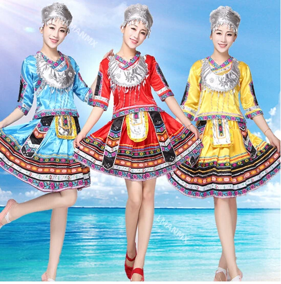 New Arrival New Hot Sale Ancient Traditional Red Yellow Blue S-4XL Plus Size Chinese Miao Clothing / Hmong Clothes