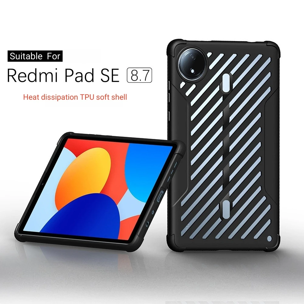 �y�Z�[�����zRedmi �p�b�h SE 8.7 2024 �P�[�X�\�t�g TPU �V���R�[���ϏՌ��^�u���b�g�J�o�[ Funda Xiaomi RedmiPad SE 8.7 �C���`�ی�V�F��