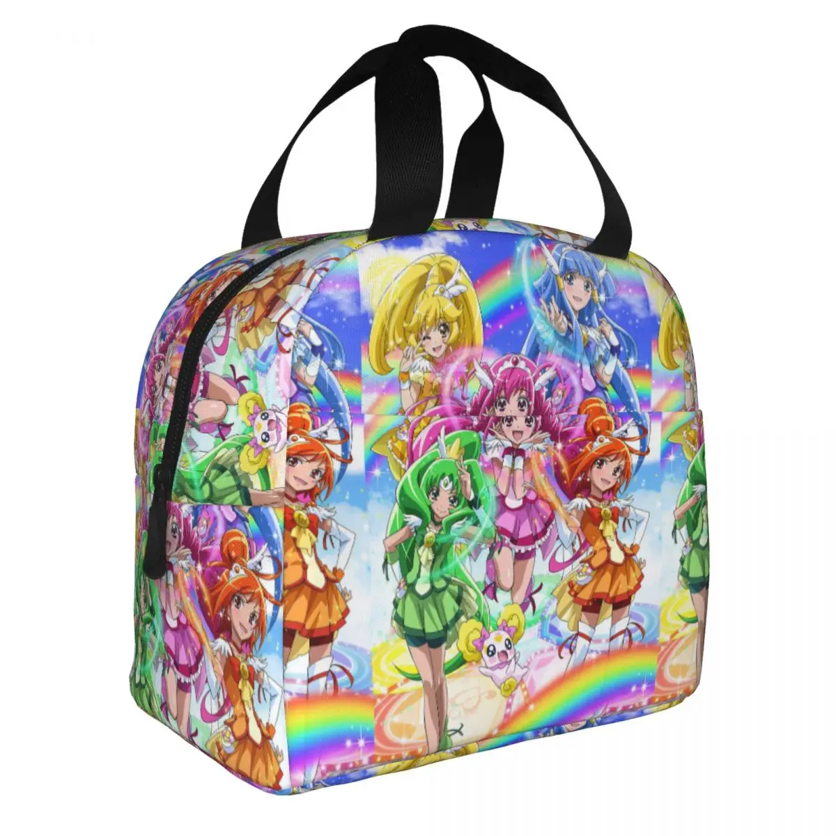 Smile Precure Anime Insulated Lunch Bag Glitter Force Yayoi Miyuki Nao Reika Akane Cooler Bag Tote Lunch Box Picnic Food Bag