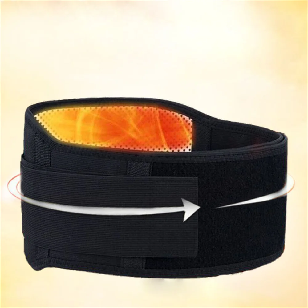 Black Adjustable Waist Tourmaline Self Heating Magnetic Therapy Back Waist Support Belt Lumbar Brace Massage Band Health Care